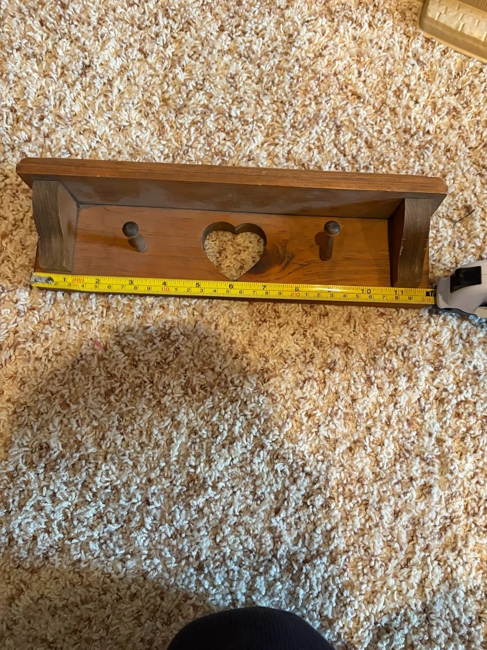 Vintage Mini wooden heart shelf